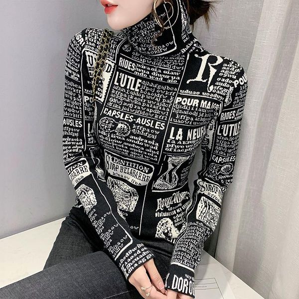 women's sweaters #6599 full letters printed sweater women pullovers harajuku streetwear ladies turtleneck knitwear skinny pullover femm, White;black
women's sweaters #6599 full letters printed sweater women pullovers harajuku streetwear ladies turtleneck knitwear skinny pullover femm, White;black