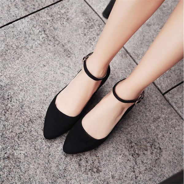 dress shoes jianbudan suede casual women's shallow ankle buckle comfortable office 3cm low heel mature female, Black
dress shoes jianbudan suede casual women's shallow ankle buckle comfortable office 3cm low heel mature female, Black