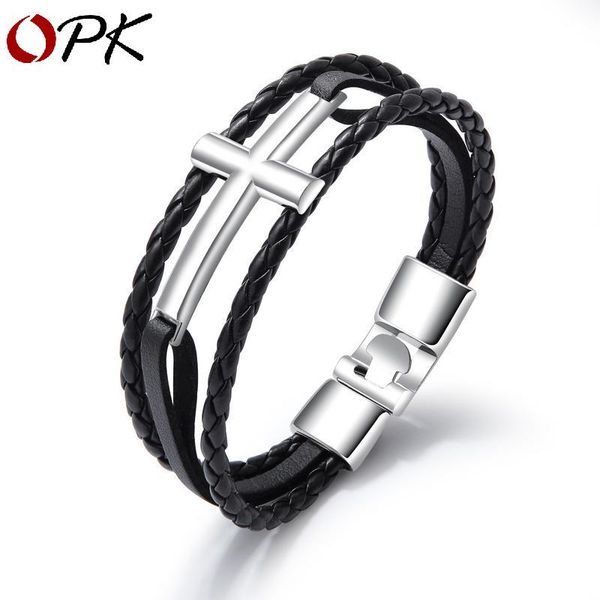 men's bracelet personality multilayer cross woven leather bracelet fashion men's intermediate color gift bracelets, Black
men's bracelet personality multilayer cross woven leather bracelet fashion men's intermediate color gift bracelets, Black