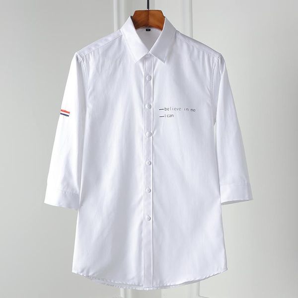 men's casual shirts 2021 man shirt spring causal dress men three quarter sleeved oxford fashion male slim fit high-quality clothing, White;black
men's casual shirts 2021 man shirt spring causal dress men three quarter sleeved oxford fashion male slim fit high-quality clothing, White;black