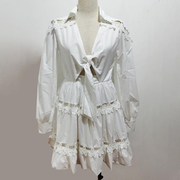casual dresses white patchwork lace dress for women v neck lantern long sleeve up mini female 2021 spring fashion, Black;gray
casual dresses white patchwork lace dress for women v neck lantern long sleeve up mini female 2021 spring fashion, Black;gray