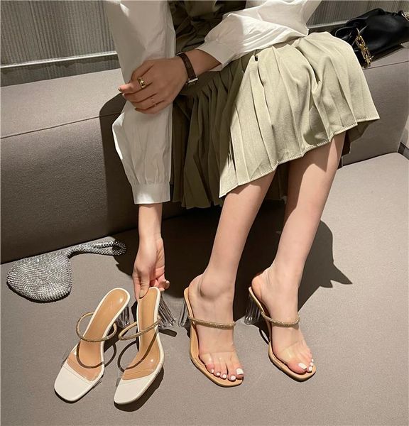 2021 new designer shoes pleated pvc outdoor elegant slippers ladies fashion open toe low heels shoes women summer sandals mules, Black
