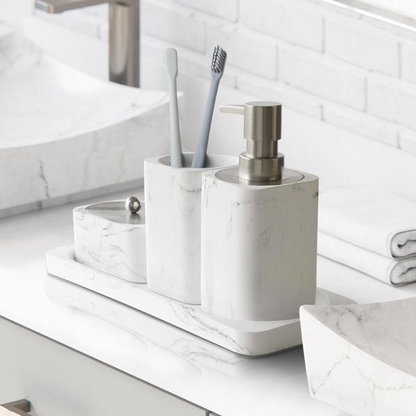 bathroom accessory set washing tools soap dispenser cotton swab box mouthwash cup imitation marble household articles shower gel
bathroom accessory set washing tools soap dispenser cotton swab box mouthwash cup imitation marble household articles shower gel