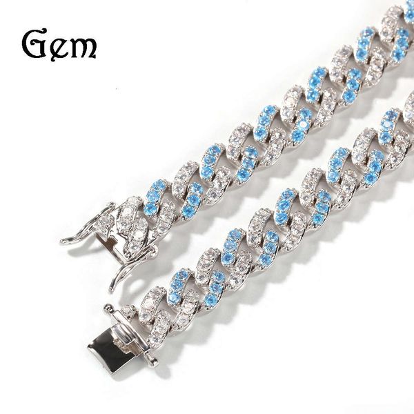 9mm micro inlaid navy zircon cuba necklace bracelet hip hop trend accessories, Silver
9mm micro inlaid navy zircon cuba necklace bracelet hip hop trend accessories, Silver