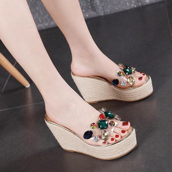slippers shoes woman summer 2021 flip flops women crystal wedges beach bohemia platform, Black
slippers shoes woman summer 2021 flip flops women crystal wedges beach bohemia platform, Black