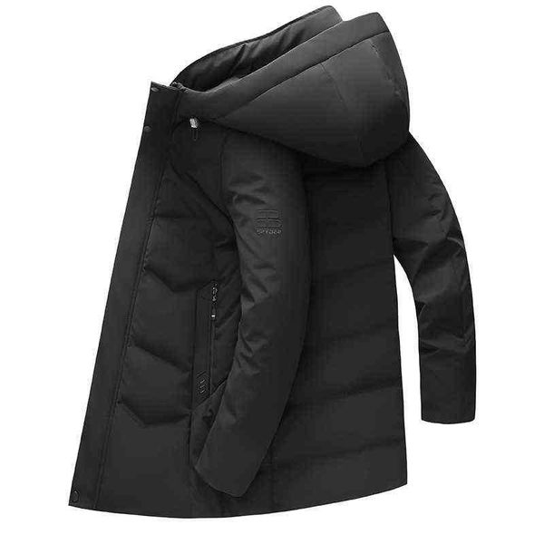 down et men's medium length 2021 winter milk silk leisure hooded grey duck down thickened thermal men, Black
down et men's medium length 2021 winter milk silk leisure hooded grey duck down thickened thermal men, Black