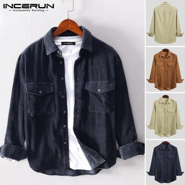 autumn men shirts men long sleeve lapel shirts incerun man solid color chest pockets curduroy camisa vintage buttons blusas 5xl, White;black
autumn men shirts men long sleeve lapel shirts incerun man solid color chest pockets curduroy camisa vintage buttons blusas 5xl, White;black