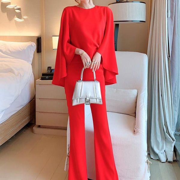 design office lady korean work wear pant suits 2021 new fashion elegant 2 piece set women red cape pants suit sets 20282, White
design office lady korean work wear pant suits 2021 new fashion elegant 2 piece set women red cape pants suit sets 20282, White