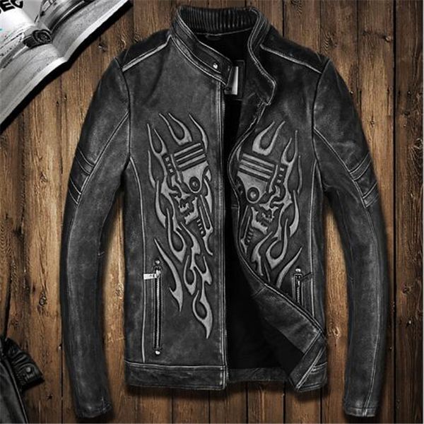 skulls leather motorcycle jackets black stand collar genuine cowskin slim fit men winter biker coats cey2
skulls leather motorcycle jackets black stand collar genuine cowskin slim fit men winter biker coats cey2