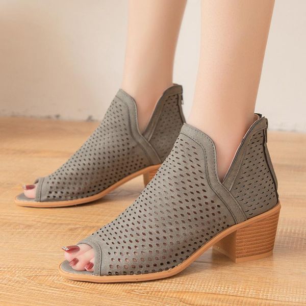 sandals summer thick heel middle 40-43 fish mouth hollow breathable women's large, Black
sandals summer thick heel middle 40-43 fish mouth hollow breathable women's large, Black