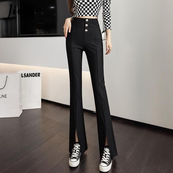 women's pants & capris straight black flare women autumn fashion high-waisted buttons side zipper split suit female long trousers, Black;white
women's pants & capris straight black flare women autumn fashion high-waisted buttons side zipper split suit female long trousers, Black;white