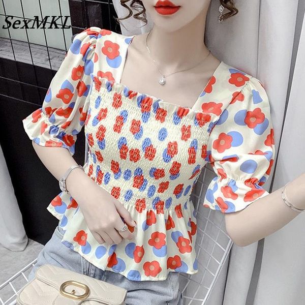 women's blouses & shirts women casual puff sleeve crop 2021 fashion floral printed corset vintage korean style slim y2k chiffon, White
women's blouses & shirts women casual puff sleeve crop 2021 fashion floral printed corset vintage korean style slim y2k chiffon, White