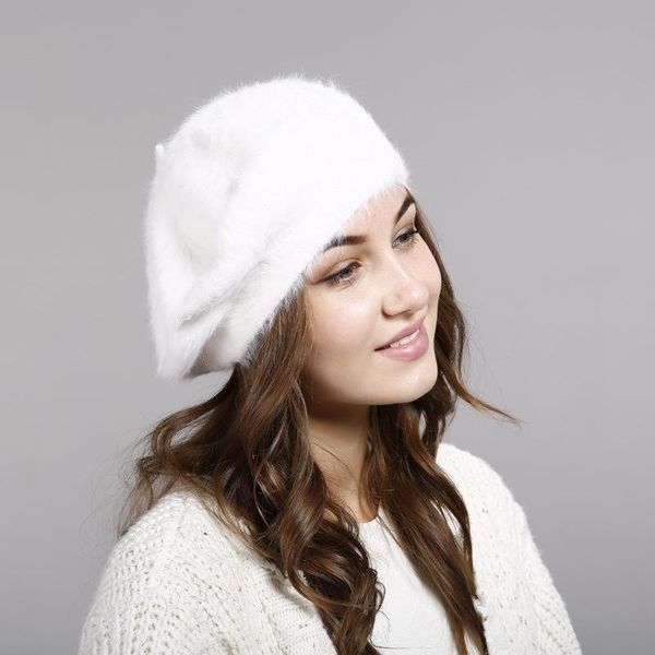 berets hat women lady winter imitation hair wool thickened warm knit hats for cap, Blue;gray
berets hat women lady winter imitation hair wool thickened warm knit hats for cap, Blue;gray