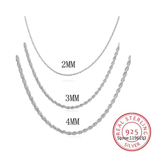 925 silver 2mm/3mm/4mm twist rope chains women men fashion necklaces jewelry accesory 16"18"20"22"24"
925 silver 2mm/3mm/4mm twist rope chains women men fashion necklaces jewelry accesory 16"18"20"22"24"