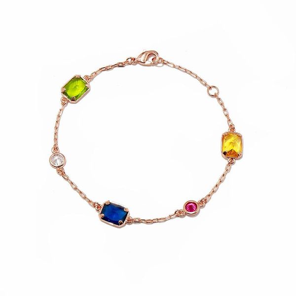 link, chain 2021 fashion multicolor zircon square candy bracelet silver color pink gold 3 colors crystal for women girls, Black
link, chain 2021 fashion multicolor zircon square candy bracelet silver color pink gold 3 colors crystal for women girls, Black