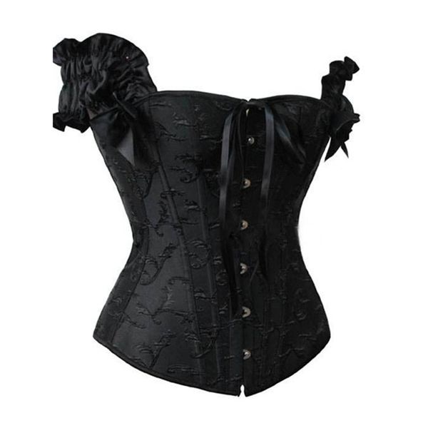 woman bustiers embroidered full steel bones corset cap sleeves fashion bustiers satin corset, Black;white
woman bustiers embroidered full steel bones corset cap sleeves fashion bustiers satin corset, Black;white