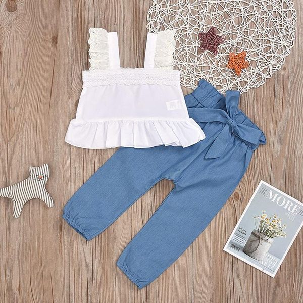clothing sets summer baby girl set girls solid color sleeveless shirt + bowknot trousers fashion and cute outfits, White
clothing sets summer baby girl set girls solid color sleeveless shirt + bowknot trousers fashion and cute outfits, White