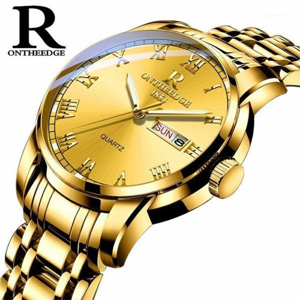 wristwatches auto date roman dial golden men watches business watch man quartz gold clock sports wrist, Slivery;brown
wristwatches auto date roman dial golden men watches business watch man quartz gold clock sports wrist, Slivery;brown