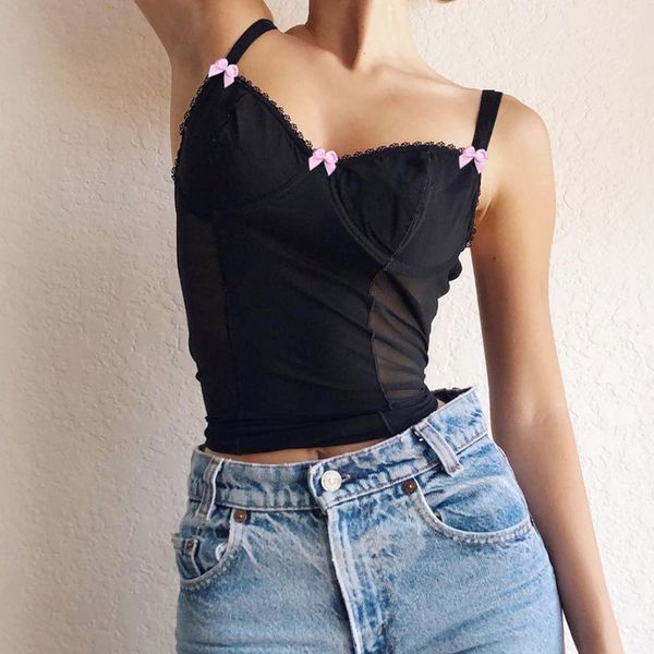 patchwork mesh slim camisole women fashion splice bow solid bodycon crop tank female streetwear club vest, White
patchwork mesh slim camisole women fashion splice bow solid bodycon crop tank female streetwear club vest, White