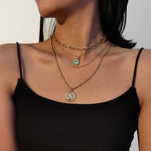 creative jewelry fashion simple suit clavicle turquoise personality exaggerated alloy necklace female, Silver
creative jewelry fashion simple suit clavicle turquoise personality exaggerated alloy necklace female, Silver