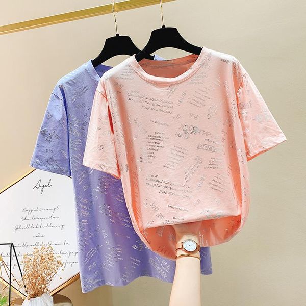 women's t-shirt summer clothes short sleeve women fashion letter printing bottoming shirt loose plus size 4xl casual female, White
women's t-shirt summer clothes short sleeve women fashion letter printing bottoming shirt loose plus size 4xl casual female, White