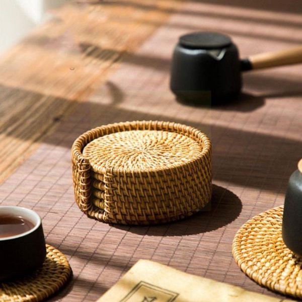 mats & pads rattan weave cup mat set drink coasters round pot pad placemat table insulation decoration dish optional handmade home u5h6
mats & pads rattan weave cup mat set drink coasters round pot pad placemat table insulation decoration dish optional handmade home u5h6