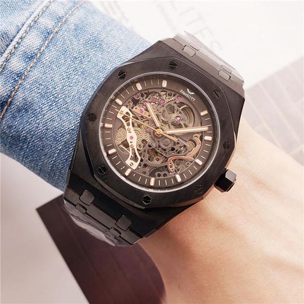 wristwatches men automatic skeleton mechanical self wind black stainless steel blue sapphire crystal luxury watch, Slivery;brown
wristwatches men automatic skeleton mechanical self wind black stainless steel blue sapphire crystal luxury watch, Slivery;brown