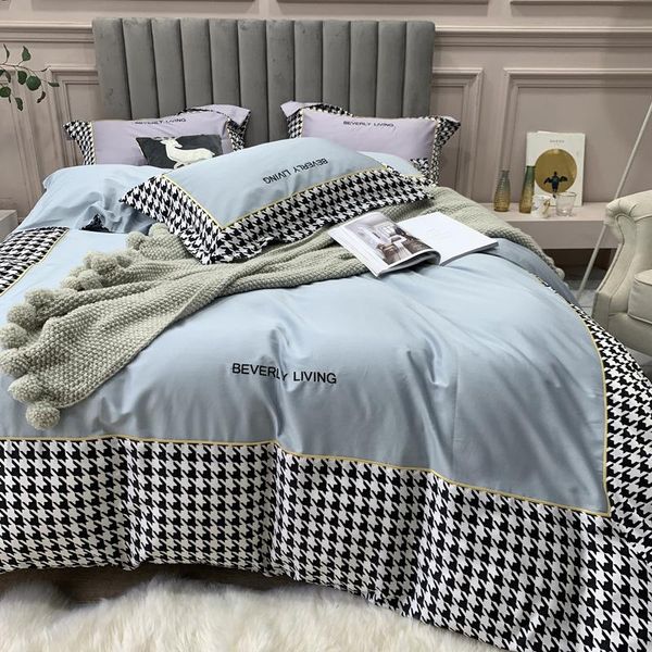 bedding sets luxury 60 pieces of modern light set household 4pcs pure cotton satin hit color houndstooth sheet duvet cover
bedding sets luxury 60 pieces of modern light set household 4pcs pure cotton satin hit color houndstooth sheet duvet cover