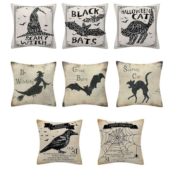 pillow case halloween scary linen throw horror witch bat cat letters printed vintage cushion cover home sofa couch decor 425c
pillow case halloween scary linen throw horror witch bat cat letters printed vintage cushion cover home sofa couch decor 425c