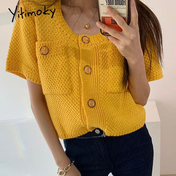 women's knits & tees yitimoky simple cardigan women hollow out o-neck short sleeve summer korean single breasted multi-pocket wear knit, White
women's knits & tees yitimoky simple cardigan women hollow out o-neck short sleeve summer korean single breasted multi-pocket wear knit, White