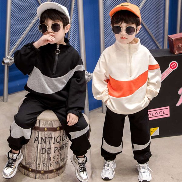 children's 2021 spring clothing and autumn new korean edition splicing half zipper stand collar boys' suit fashion, White
children's 2021 spring clothing and autumn new korean edition splicing half zipper stand collar boys' suit fashion, White
