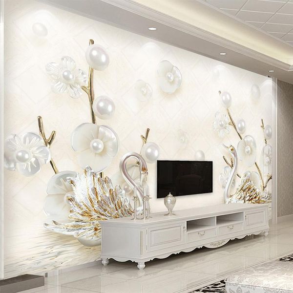 european style 3d embossed flower swan reflection jewelry murals wallpaper living room tv sofa home decor waterproof wall cloth
european style 3d embossed flower swan reflection jewelry murals wallpaper living room tv sofa home decor waterproof wall cloth