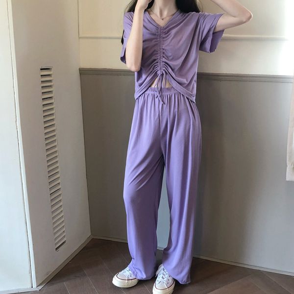 2021 new summer set for purple sleepwear loungewear women homewear pants and tshirt ladies casual thin pajamas 2 piece h3gk, White
2021 new summer set for purple sleepwear loungewear women homewear pants and tshirt ladies casual thin pajamas 2 piece h3gk, White