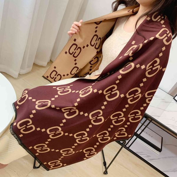 the new design autumn and winter women's imitation cashmere scarf letter warm thickened versatile double-sided shawl dual-purpose long, Blue;gray
the new design autumn and winter women's imitation cashmere scarf letter warm thickened versatile double-sided shawl dual-purpose long, Blue;gray