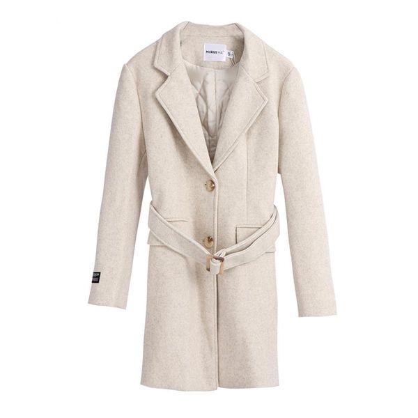 women's wool & blends 2021 winter fashion ladies coat leisure women overcoat elegant solid color thicken warm female outerwear, Black
women's wool & blends 2021 winter fashion ladies coat leisure women overcoat elegant solid color thicken warm female outerwear, Black