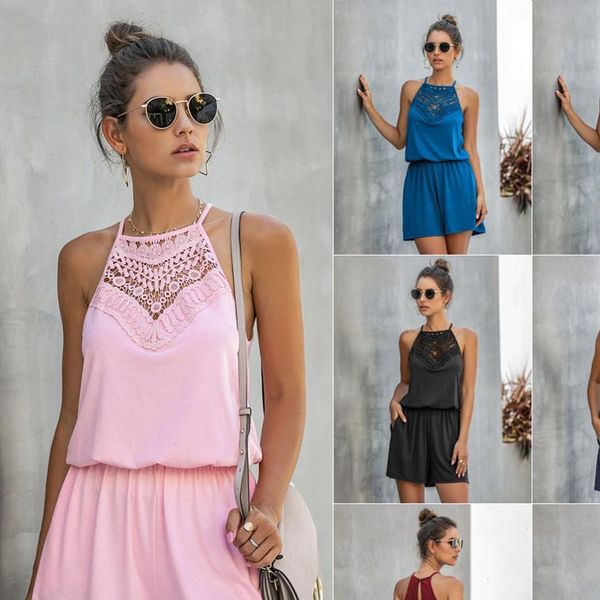 halter off shoulder lace holow out patchwork playsuits summer women solid casual slim pocket new short jumpsuits femme, Black;white
halter off shoulder lace holow out patchwork playsuits summer women solid casual slim pocket new short jumpsuits femme, Black;white