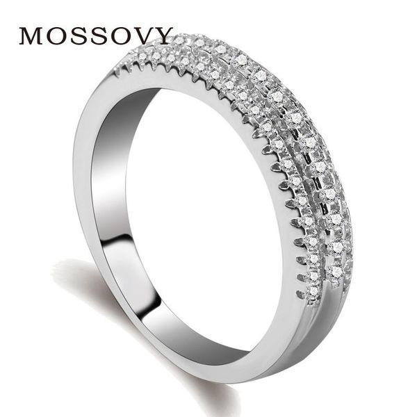wedding rings mossovy personality zircon three row drill silver color ring for female fashion cubic zirconia women, Slivery;golden
wedding rings mossovy personality zircon three row drill silver color ring for female fashion cubic zirconia women, Slivery;golden