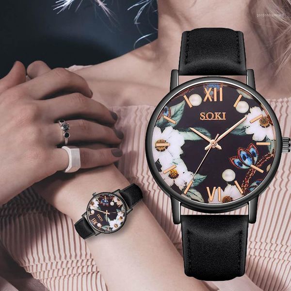 wristwatches casual flower pattern women watches clock gift female leather strap band ladies montre femme drop, Slivery;brown
wristwatches casual flower pattern women watches clock gift female leather strap band ladies montre femme drop, Slivery;brown