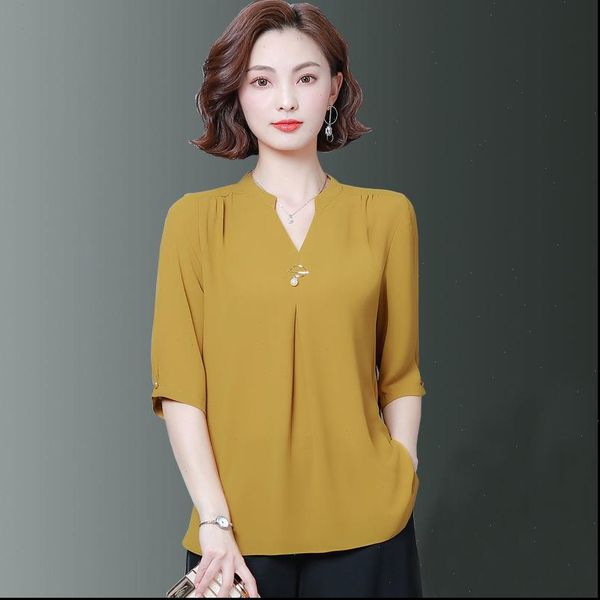 women spring summer style chiffon blouses shirts lady casual half sleeve v neck loose style blusas df2867, White
women spring summer style chiffon blouses shirts lady casual half sleeve v neck loose style blusas df2867, White