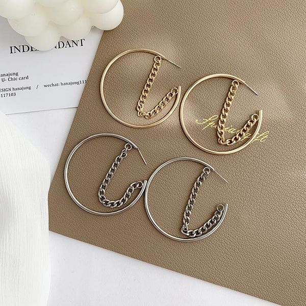 hoop & huggie 2021 metal chain c-shaped earrings for women temperament fashion all-match trendy personalized jewelry, Golden;silver
hoop & huggie 2021 metal chain c-shaped earrings for women temperament fashion all-match trendy personalized jewelry, Golden;silver