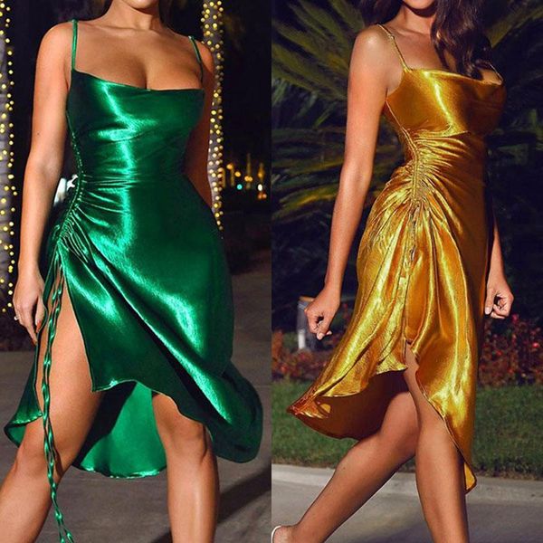 casual dresses ruched satin summer dress drawstring spaghetti straps cowl neck backless long for women party vestidos 2021, Black;gray 
casual dresses ruched satin summer dress drawstring spaghetti straps cowl neck backless long for women party vestidos 2021, Black;gray
