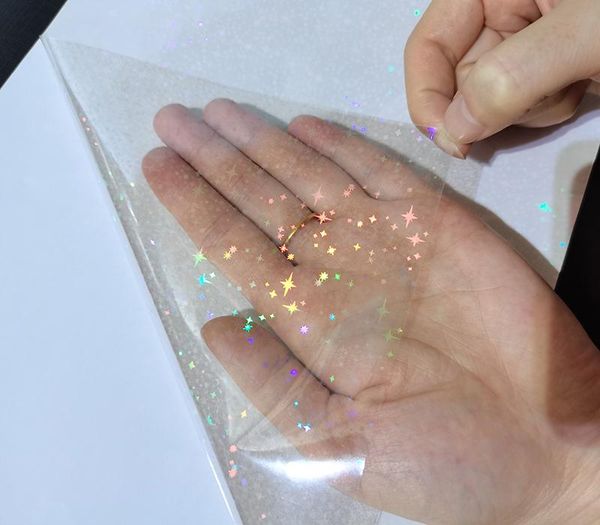 gift wrap 50 sheets 210 x 297 mm holographic small five stars foil adhesive tape back laminating on paper plastic diy package color card
gift wrap 50 sheets 210 x 297 mm holographic small five stars foil adhesive tape back laminating on paper plastic diy package color card
