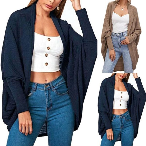 women's knits & tees women ladies plain long sleeve sweater jumper cardigan coat winter outwear, White
women's knits & tees women ladies plain long sleeve sweater jumper cardigan coat winter outwear, White