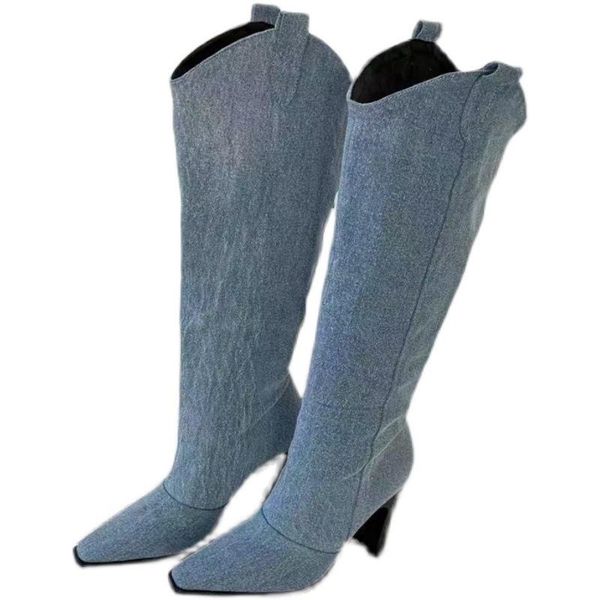 boots shoes for 2021 women autumn winter modern jeans design knee-high strange high heels lady celebrities same, Black
boots shoes for 2021 women autumn winter modern jeans design knee-high strange high heels lady celebrities same, Black