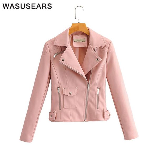 women's leather & faux black jacket motorcycle women jackets spring autumn plus size korean coats pink with pocket
women's leather & faux black jacket motorcycle women jackets spring autumn plus size korean coats pink with pocket