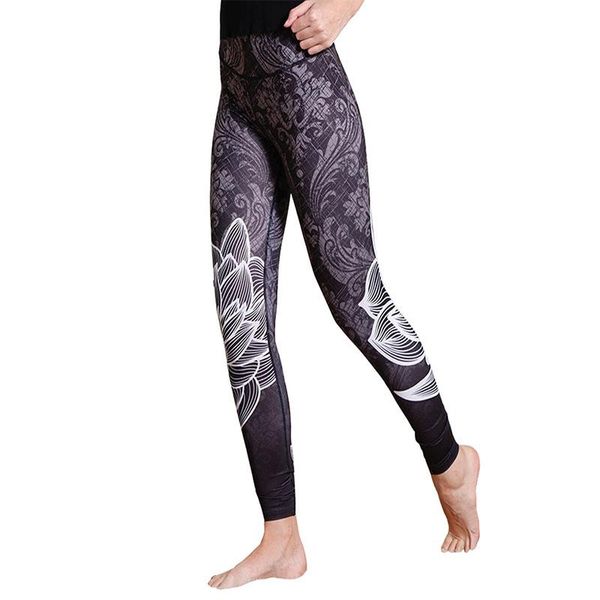 women's leggings 3d digital print women lotus flower trousers fitness legging elastic high waist workout activewear, Black
women's leggings 3d digital print women lotus flower trousers fitness legging elastic high waist workout activewear, Black