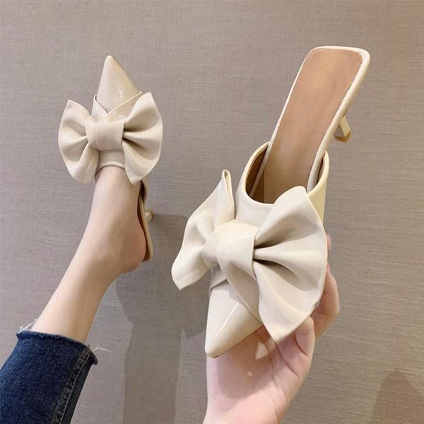 slippers women butterfly knot pumps fashion pleated pointed toe stiletto hhigh heel slides pu leather females shoes party dress, Black
slippers women butterfly knot pumps fashion pleated pointed toe stiletto hhigh heel slides pu leather females shoes party dress, Black