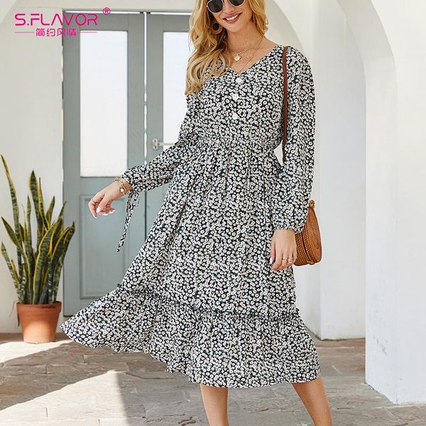 casual dresses s.flavor spring vintage print women dress fashion v-neck button long sleeve a-line female elegant mid party vestidos, Black;gray
casual dresses s.flavor spring vintage print women dress fashion v-neck button long sleeve a-line female elegant mid party vestidos, Black;gray