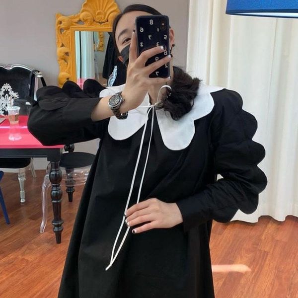 casual dresses vanovich korean style women dress 2022 autumn cotton sleeve long solid color clothing, Black;gray
casual dresses vanovich korean style women dress 2022 autumn cotton sleeve long solid color clothing, Black;gray