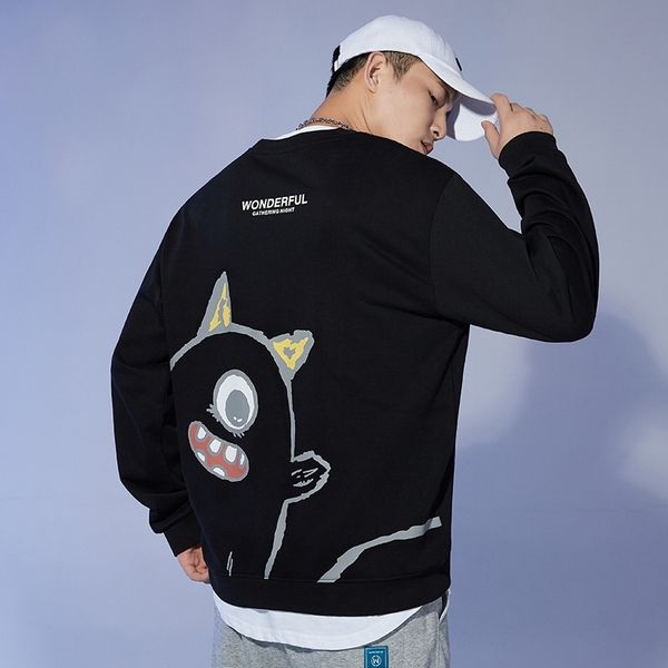 factory cargo tong autumn and winter new korean men's sweater round neck long sleeve little devil printing tide brand top, Black
factory cargo tong autumn and winter new korean men's sweater round neck long sleeve little devil printing tide brand top, Black